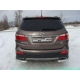 Защита заднего бампера уголки 60 мм ТСС для Hyundai Santa Fe Grand 2014-2016