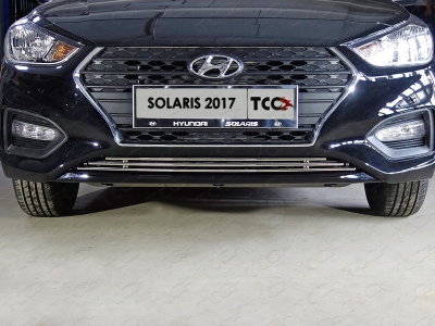 Накладка решётки радиатора нижняя 12 мм ТСС для Hyundai Solaris 2018-2020